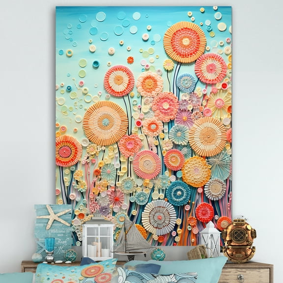 Designart "The Impressionistic Coral Reef Barrier" Coastal Coral Under Water Wall Art Living Room