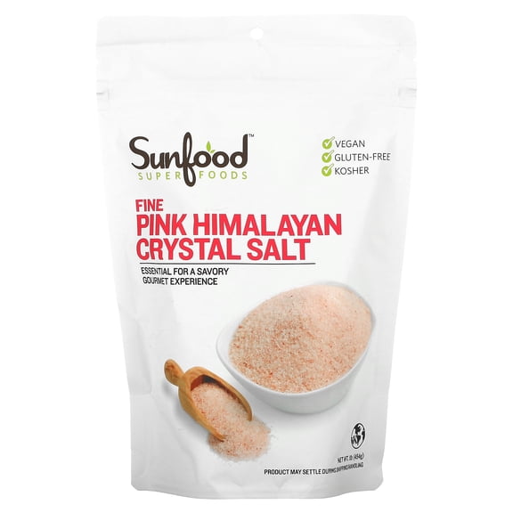 Sunfood Superfoods Fine Pink Himalayan Crystal Salt, 1.0 Lb