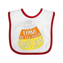 Inktastic Halloween No Such Thing as Too Much Candy Corn Boys or Girls Baby Bib