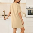 thumbnail image 7 of 2026 Summer Womens Plus Size Dress Fashion Casual Solid Short Sleeve Round Neck Bandage Mini Dress with Pockets, 7 of 7