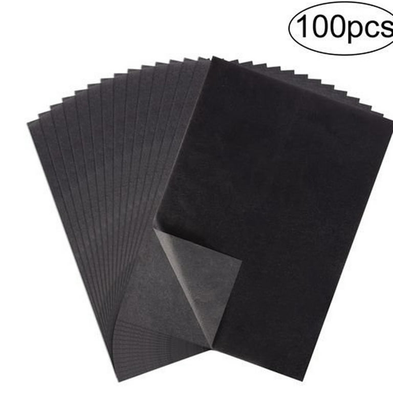 100Pcs Carbon Copy Paper for Tracing Transfer Graphite Painting Black  Carbon Paper A4 Reusable for Wood