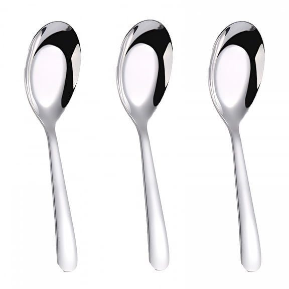 ACDANC 3Packs Stainless Steel Korean Spoons, Soup Spoons, Coffee Spoon, Dessert Spoon, Korean Spoons with Long Handles, Rice Spoon, Asian Soup Spoon for Home, Kitchen or Restaurant