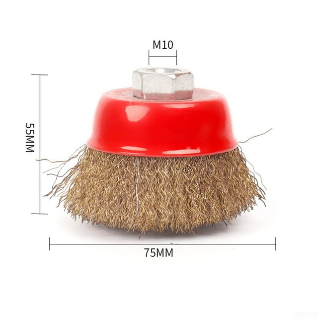 Brosse à Rouille Rotative en Laiton et Acier, Brosse à Angle pour Tasse et Roue