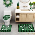 thumbnail image 4 of 4pcs St Patricks Day Shower Curtain Set,Saint Patrick's Day Gonme Bathroom Sets with Shower Curtain and Rugs,Green Irish Lucky Clover Shamrock Shower Curtain Sets with Rugs Decorations-01, 4 of 6