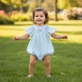 thumbnail image 2 of Coerni Baby Girl Easter Outfit Cotton Striped Jumpsuit Bodysuit New Born Bubble Romper First Birthday Outfit Smocked Vintage Clothes, 2 of 9