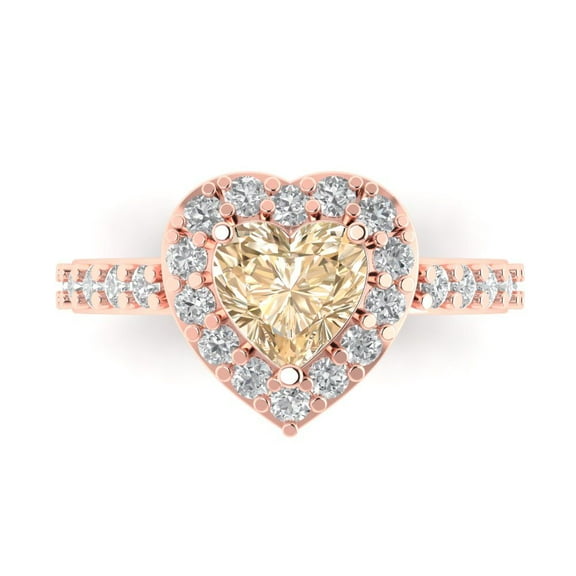 Halo Engagement Ring for Women - 2.03ct Natural Morganite in 18K Rose Gold Promise Ring