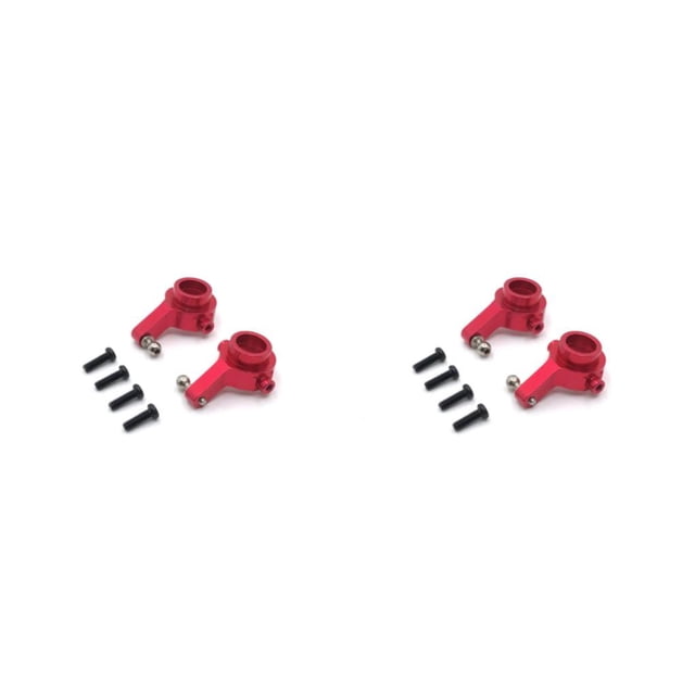 Bewildely 2 piezas de copa de dirección de coche RC, copas delanteras de vehículo, juguete de automóvil automotriz, accesorios modificados, Rojo 2piezas