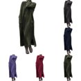thumbnail image 3 of DuoJiaJ Womens Lace Dress, Crew Neck Loose Long Sleeve Dresses Green S-5XL, 3 of 6