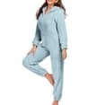 thumbnail image 7 of Mitancoo Sherpa Jumpsuit Women Fuzzy Pajamas Long Sleeve Adult Cat Onesie Pajamas Winter Rompers Sleepwear, 7 of 7