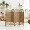 Oriental Furniture 4 ft. Tall Fiber Weave Room Divider - Natural - 4 Panel