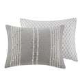 thumbnail image 6 of INK+IVY Kara 3 Piece Full/Queen Cotton Jacquard Duvet Cover Set Gray, 6 of 6