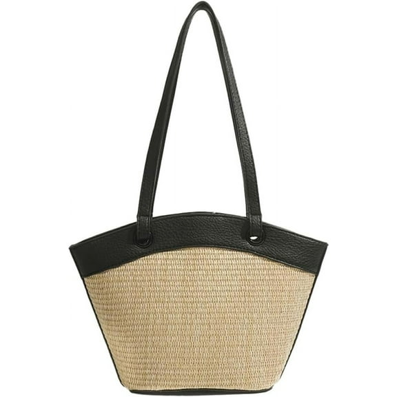 Straw Beach Bags For Women Small Straw Tote Bag Rattan Purse Summer Straw Handmade Bag Raffia Handbag Purse Shoulder Bag