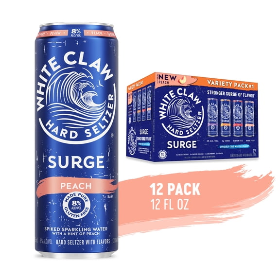 White Claw Surge Hard Seltzer Variety Pack No. 1, 12 Pack, 12 fl oz Cans, 8% ABV