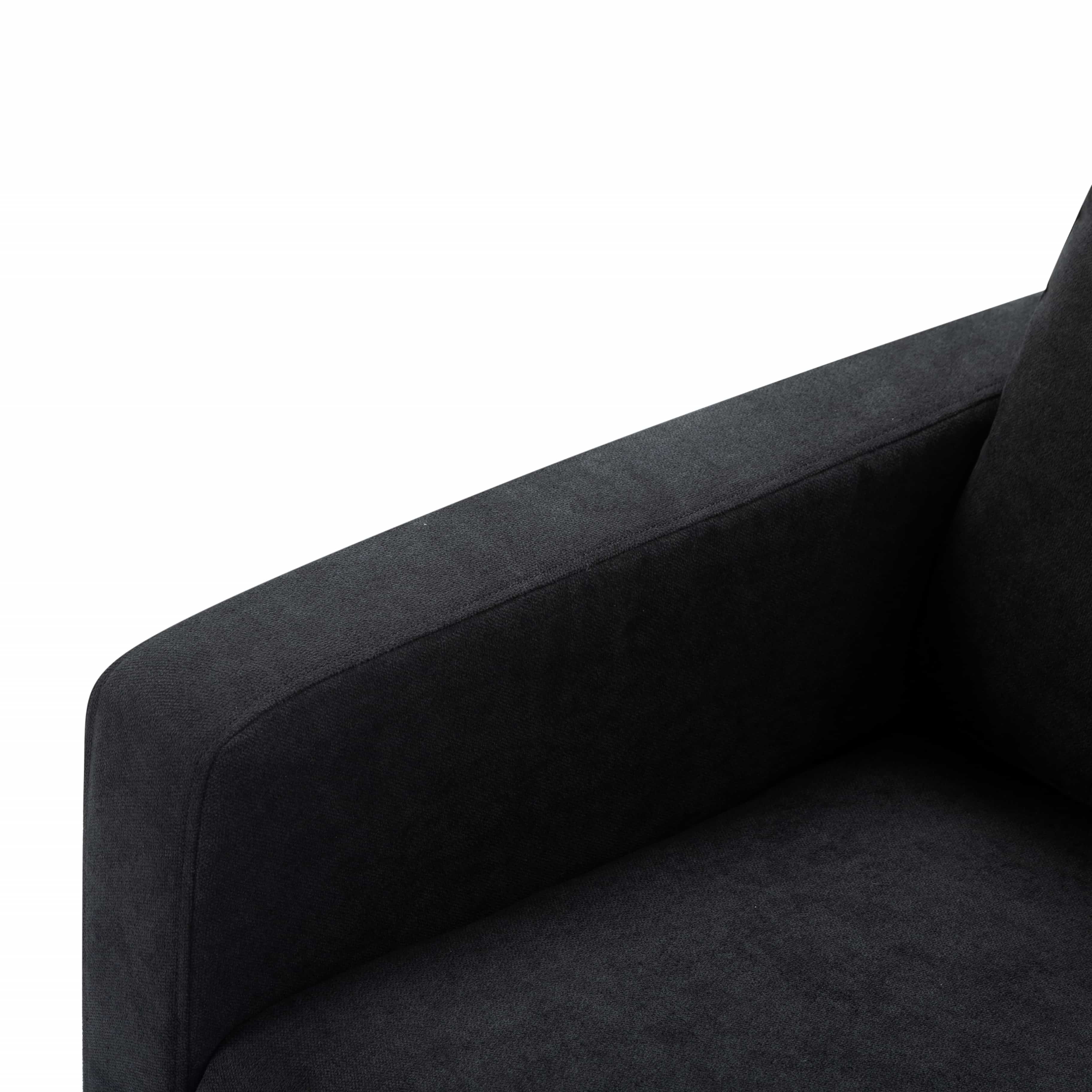 BSHTI 51.2" Standard Loveseat Couch,with Removable Back Cushions,Sturdy Construction,Linen Blend Upholstery,Square Arm,Black