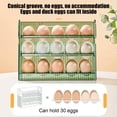 thumbnail image 4 of SIYTUAU Refrigerator Side Door Egg Storage Box Green Holds 30 Eggs Plastic Stackable Organizer With Auto Rebound 10X8X4 Inch, 4 of 6