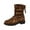 Brown1, variant on Suede Ankle Boots Side Zip Low Heel Stylish Short Booties With Round Toe