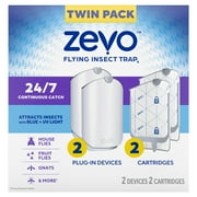 Zevo Fly Trap: Flying Insect Light Trap Indoors, Full Size (2 Devices & 2 Cartridges)