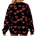 thumbnail image 4 of Women's Valentines Sweatshirt Long Sleeve Heart Oversized Shirts Crewneck Cute Ribbed Pullover Sweater Tops, 2XL Black, 4 of 7