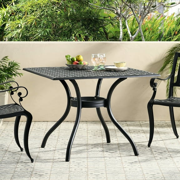 Lightweight Aluminium Table, 39.99” Square, Black Sand Nuance 39.99" Square Patio Aluminium, Decor