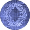 thumbnail image 1 of Ahgly Company Indoor Round Oriental Blue Industrial Area Rugs, 7' Round, 1 of 4