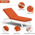 thumbnail image 4 of Pakunoda Chaise Lounge Cushions Set of 2, 72" x 21" x 4" Outdoor High-Density Foam Patio Furniture Lounger Replacement Cushions with Zipper Ties Water-Resistant for Pool, Orange, 4 of 7