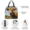 thumbnail image 3 of Yiaed Daisy Flower Field Cow Print Insulated Lunch Bag Reusable Cute Tote Lunch Box, Leakproof Cooler Lunch Bags for Work Office Travel School Picnic, 3 of 5