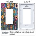 thumbnail image 3 of Yayeee Rocker Switch Wall Plate 2-Gang 4.7"x4.6" Home Decorative Outlet Cover, Blue Colorful Flowers, 3 of 6