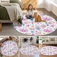 thumbnail image 5 of Beach Coastal Round Area Rug 8Ft Washable Large Circle Rugs for Living Room Dorm, Ocean Summer Nautical Shell Starfish Coral Non-Slip Carpet Floor Mats Indoor Outdoor Carpet Runner Home Decor, 5 of 8