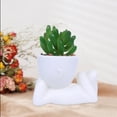 thumbnail image 4 of Succulent Potted Ceramic Flowerpot for Home and Desk Decoration Plastic Material, 4 of 6