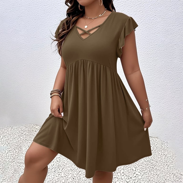 v neck peplum dress plus size ONTINVA Women V-Neck Plus Size Peplum Dress Church Wear to Work Bodycon Short Sleeve Midi Dresses Valentine Outfits Red at Amazon Women's Clothing store