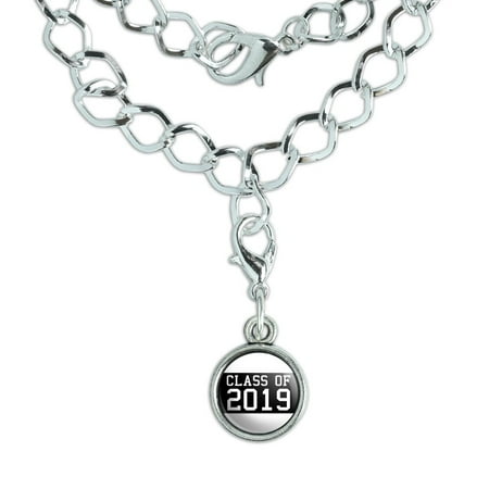 - Class of 2019 Graduation Silver Plated Bracelet with Antiqued Charm