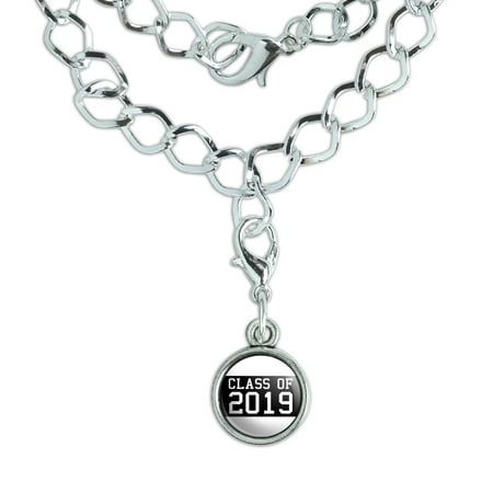 Class of 2019 Graduation Silver Plated Bracelet with Antiqued (Best Fitness Bracelet 2019)