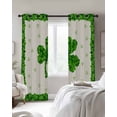 thumbnail image 2 of St. Patrick's Day Black Out Curtains 63 Inch Long, Room Darkening Draperies Curtains Panels, Green Lucky Shamrock Leaves Beige Thermal Insulated Curtain for Bedroom Living Room 52"x63" 2 Panels, 2 of 8