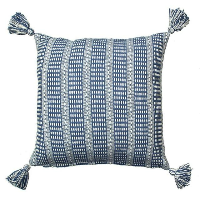 LR Resources PILLO07310BLUIIPL Oreiller Carré 18 x 18 Po &44; Bleu