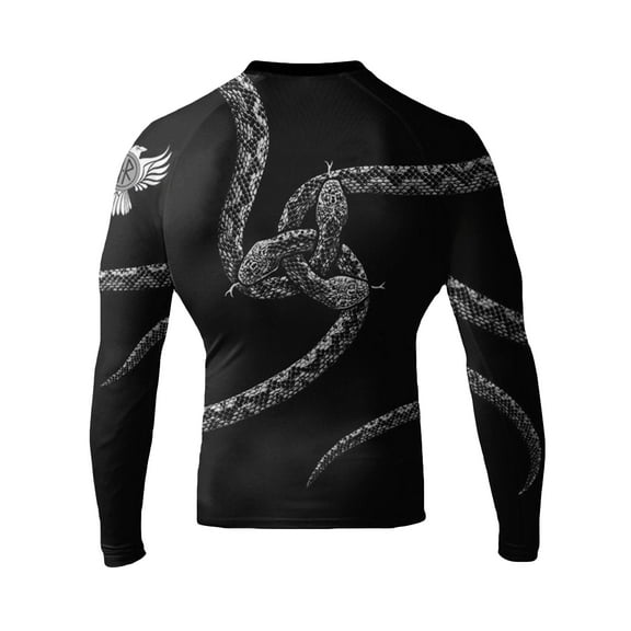Raven Fightwear Men's Vipera Snake BJJ Rash Guard MMA Black/White