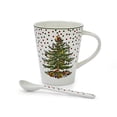 thumbnail image 2 of Spode Christmas Tree Mug & Spoon Set, 14 Oz Porcelain Mug for Coffee, Tea, Milk, Hot Cocoa - Festive Gift Box - Dishwasher & Microwave Safe - Holiday Collection Design for Gifting (Polka Dot), 2 of 4