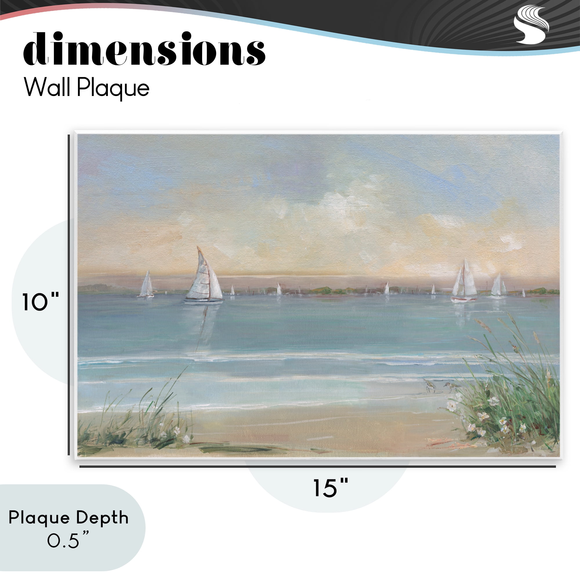 Stupell Industries Coastal Sailing At Dawn Wall Plaque Art, design by Sally Swatland