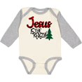 thumbnail image 3 of Inktastic Christmas Jesus is the Reason with Green Plaid Tree Boys or Girls Long Sleeve Baby Bodysuit, 3 of 5