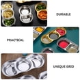 thumbnail image 2 of Miangastore Plat d'Apéritif Pratique en Acier Inoxydable 3 Pcs 8.2X8.2X1In, 2 of 8