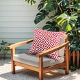 thumbnail image 3 of 2 Pack Outdoor Throw Pillows, Waterproof & Fade-Resistant Patio Cushions for Garden, Porch, Poolside Furniture - Soft Cotton Pillow Covers (18x18 Inch, Red), 3 of 6