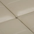 thumbnail image 6 of Avalon 35 inch Wide Contemporary Square Coffee Table Storage Ottoman in Satin Cream Vegan Leather, 6 of 7