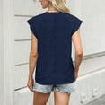 thumbnail image 4 of qolati Womens Summer Tops Casual Crewneck Cap Sleeve Tunic Shirts Lightweight Crochet Knit Texture Tank Top Blouses Summer Navy S, 4 of 8