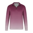 thumbnail image 4 of LODIENY Big and Tall Regular Fit Ombre Shirts for Men Casual 1/4 Zip up Long Sleeve Stand Collar Pullover Sweatshirts Lightweight Trendy Athletic Tops Hot Pink L, 4 of 5