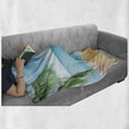 thumbnail image 6 of Beach Soft Flannel Fleece Throw Blanket, Exotic Lagoon Sand Ocean Paradise Picture Thailand Nature Picture, Cozy Plush for Indoor and Outdoor Use, 50" x 60", Sand Brown Sky Blue, by Ambesonne, 6 of 6
