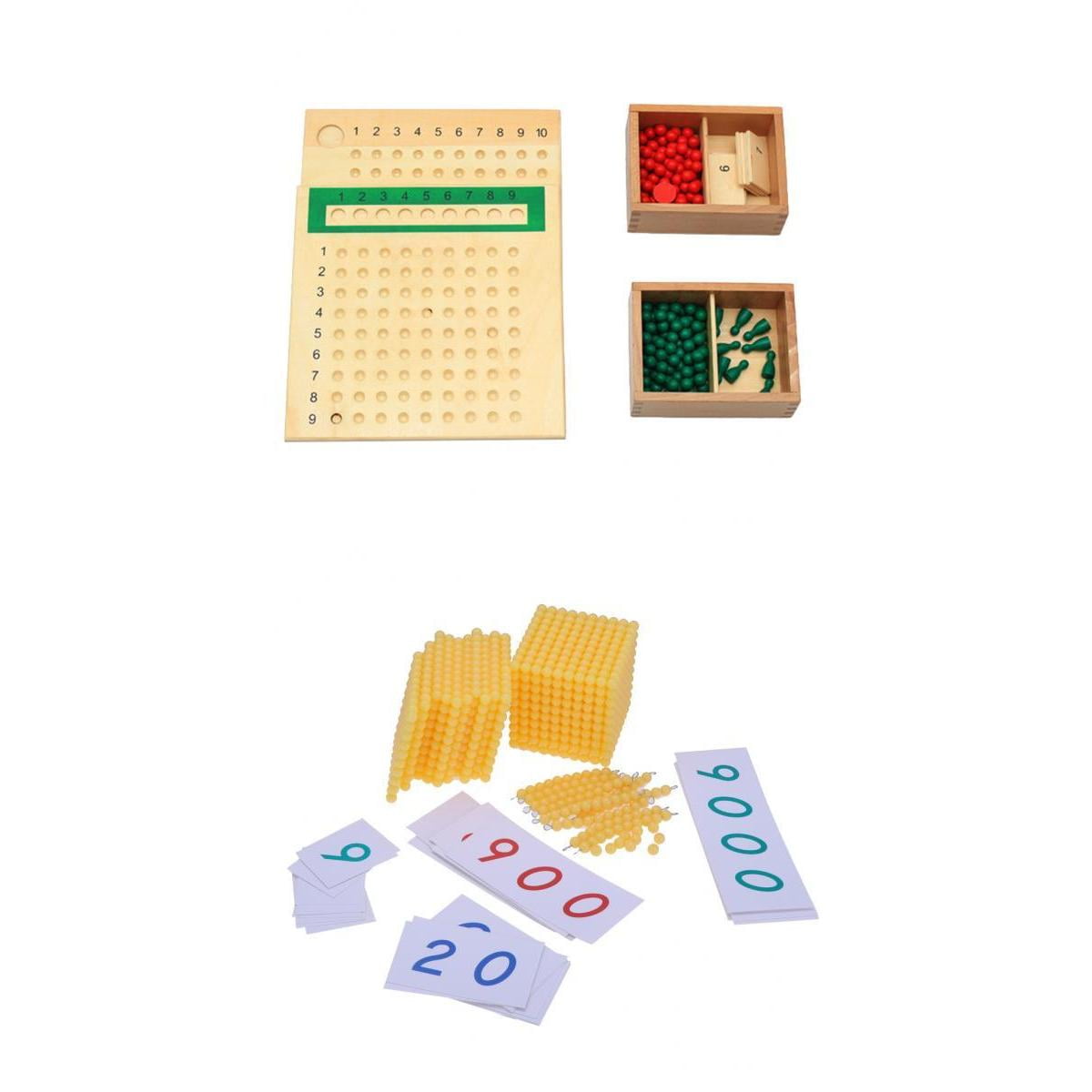 Montessori Mathematics Learning Toys Bank Game Set Multiplication & Division 