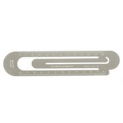 Straight Ruler 12cm Metric Paper Clip Design Bookmark Measuring Tool, Khaki