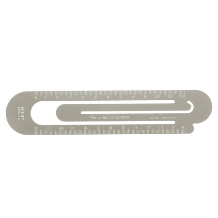 Straight Ruler 12cm Metric Paper Clip Design Bookmark Measuring Tool, Khaki