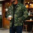 thumbnail image 5 of Havenx Mens Camo Corduroy Jacket Long Sleeve Button Down Shirt Jacket with Pockets Lapel Collar Camouflage Print Coat Casual Western Loose Fit Fall Winter Clothes,Green XL, 5 of 6