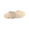 thumbnail image 4 of BLISSFUL STEP Women's Rhiness Heel Block Heels Slide Sandals Gold 6, 4 of 8