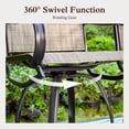 thumbnail image 5 of Sophia & William 2 Piece Outdoor Swivel Bar Height Stools Patio Metal Frame Textilene Chairs in Brown, 5 of 7